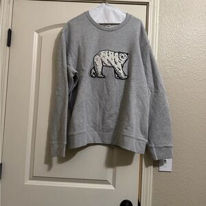 L.L. Bean Gray Crewneck Sweater with Polar Bear